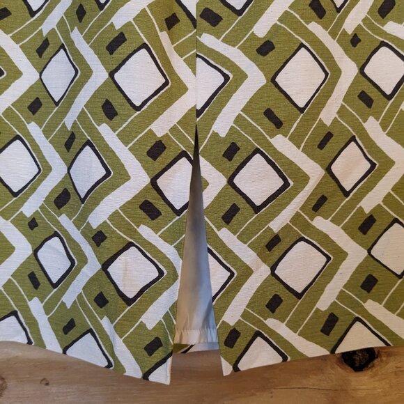 LAFAYETTE 148 Pencil Skirt Size 6 Geometric Retro Vtg 90s Green White Silk Blend - Picture 5 of 9